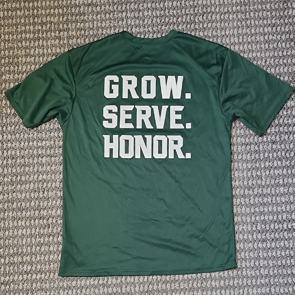 MSU SPARTANS Green Athletic Men's M Shirt GROW SERVE HONOR - Picture 5 of 6